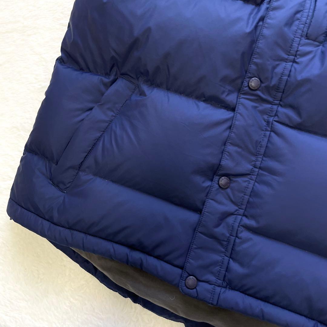 L.L.Bean ダウンベスト 肉厚 ネイビーブルー L 刺繍ロゴ