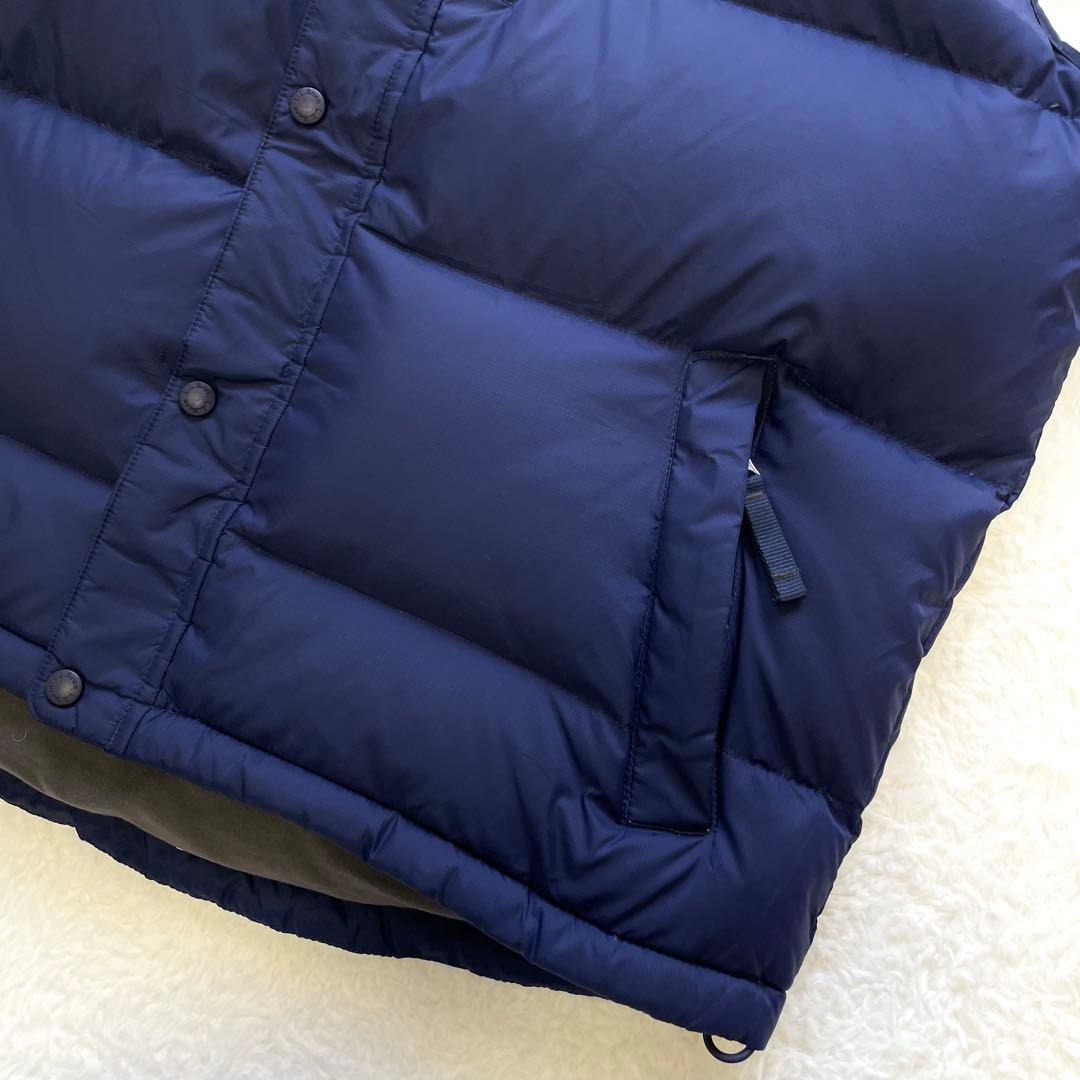 L.L.Bean ダウンベスト 肉厚 ネイビーブルー L 刺繍ロゴ
