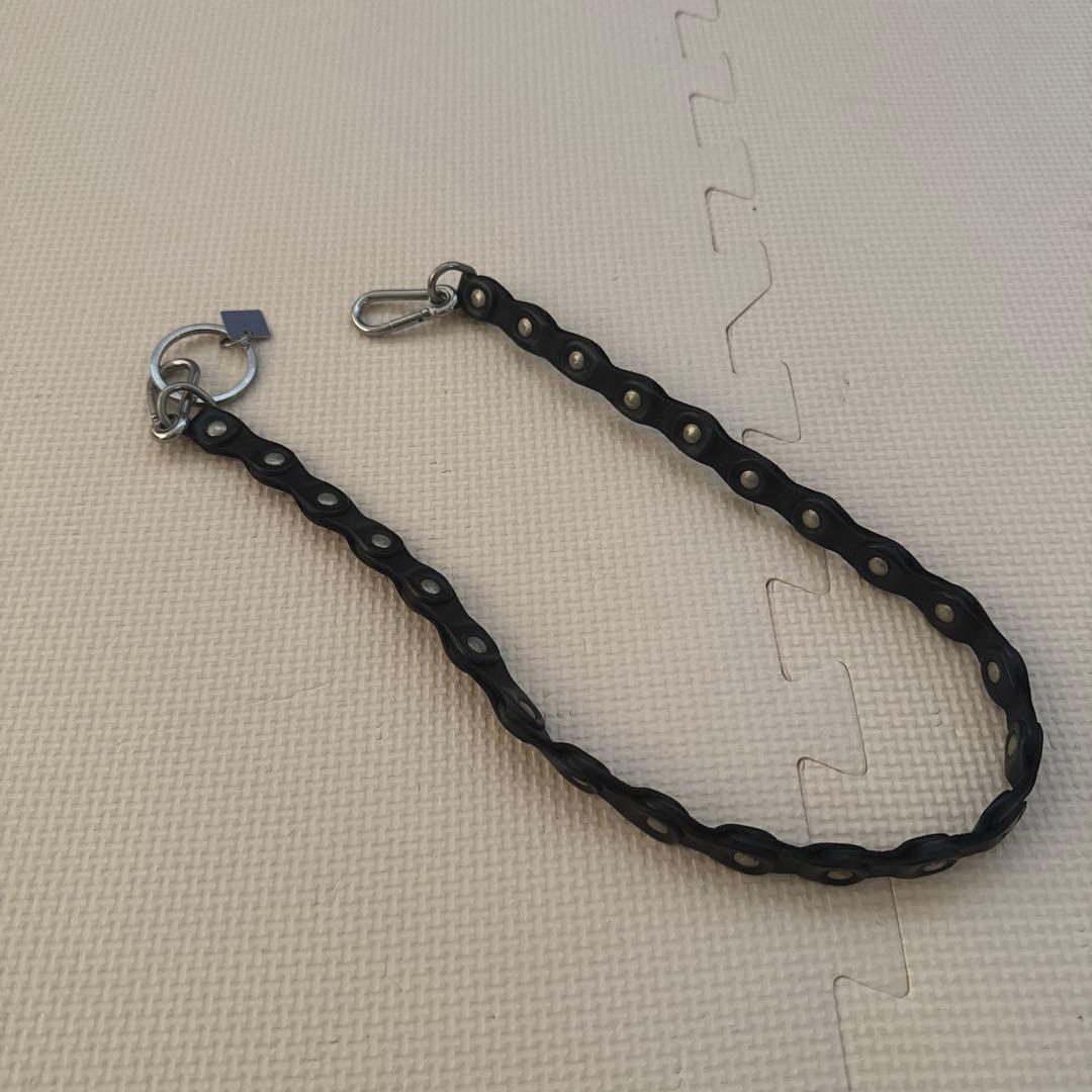 GUIDI ブラックレザー ウォレットチェーン