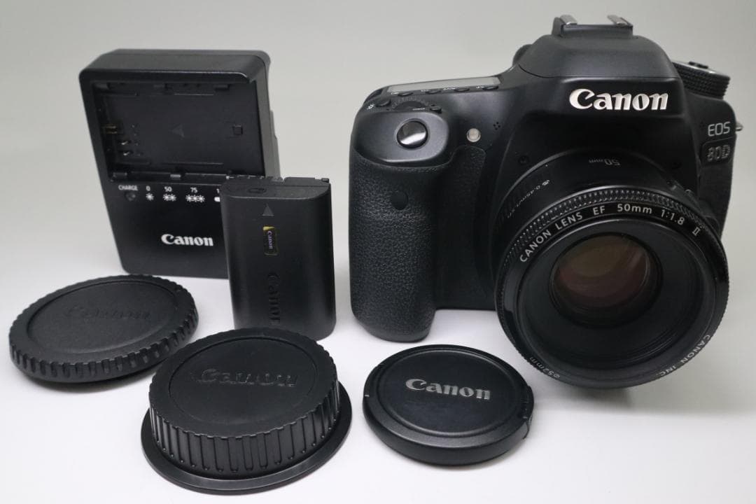 【美品】Canon EOS 80D デジタル一眼レフ 単焦点50mmレンズセット