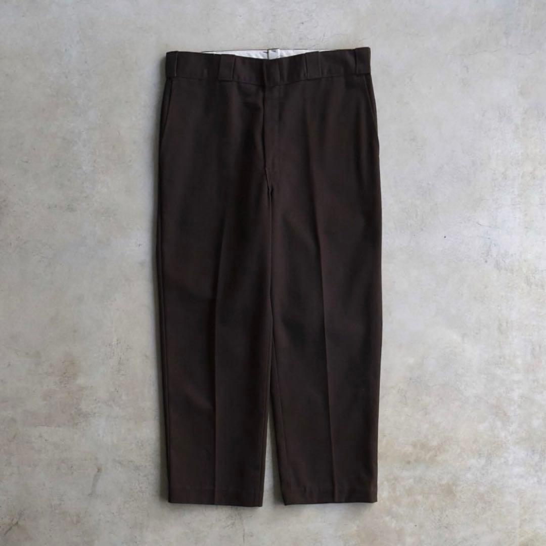 80s90s ディッキーズ ワークパンツ ブラウン チビタグUSA製W34L29