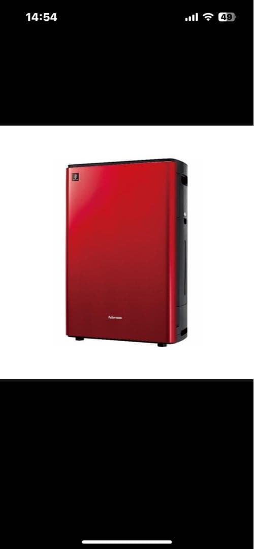 シャープ&アデランス　赤色 加湿空気清浄機 タッチパネル式