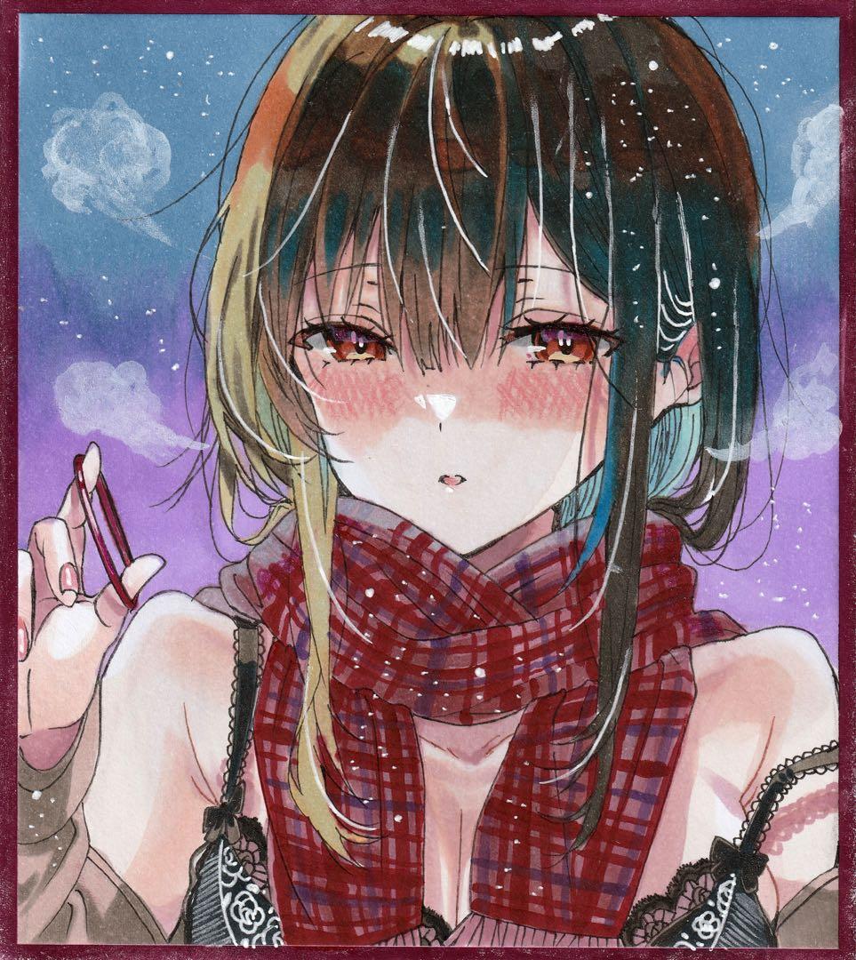 ゆ*り様 手描きイラスト アナログイラスト オリジナルイラスト 色紙 イラスト