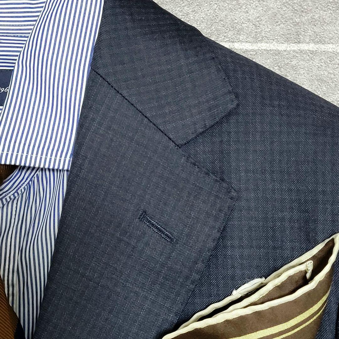 ★美品 ビームスエフ 超高級 ネイビー スーツ