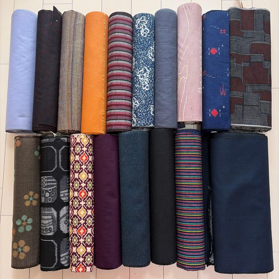 ■S020■ウール・化繊・交繊・他■反物　18点セット■大量まとめ売り