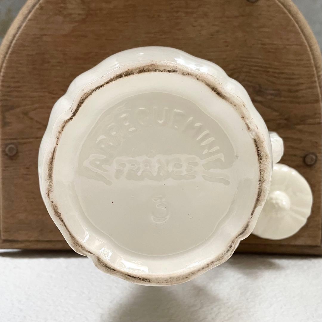 フランス アンティーク サルグミンヌ 花リム ポット