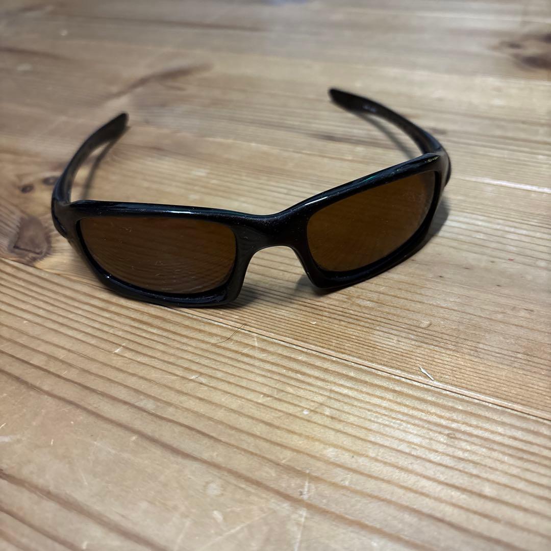 Oakley スポーツサングラス 黒 茶色レンズ