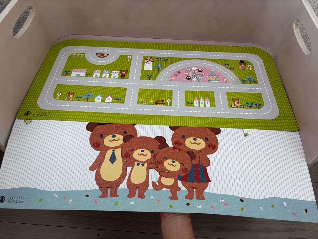 頭文字S　【超美品】HOPPL コロコロチェア & デスク アイボリー