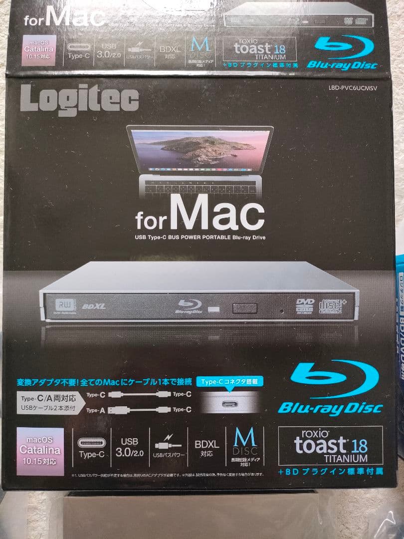 外付けハードディスク・ドライブ Logitec USB Type-C Blu-ray Drive for mac