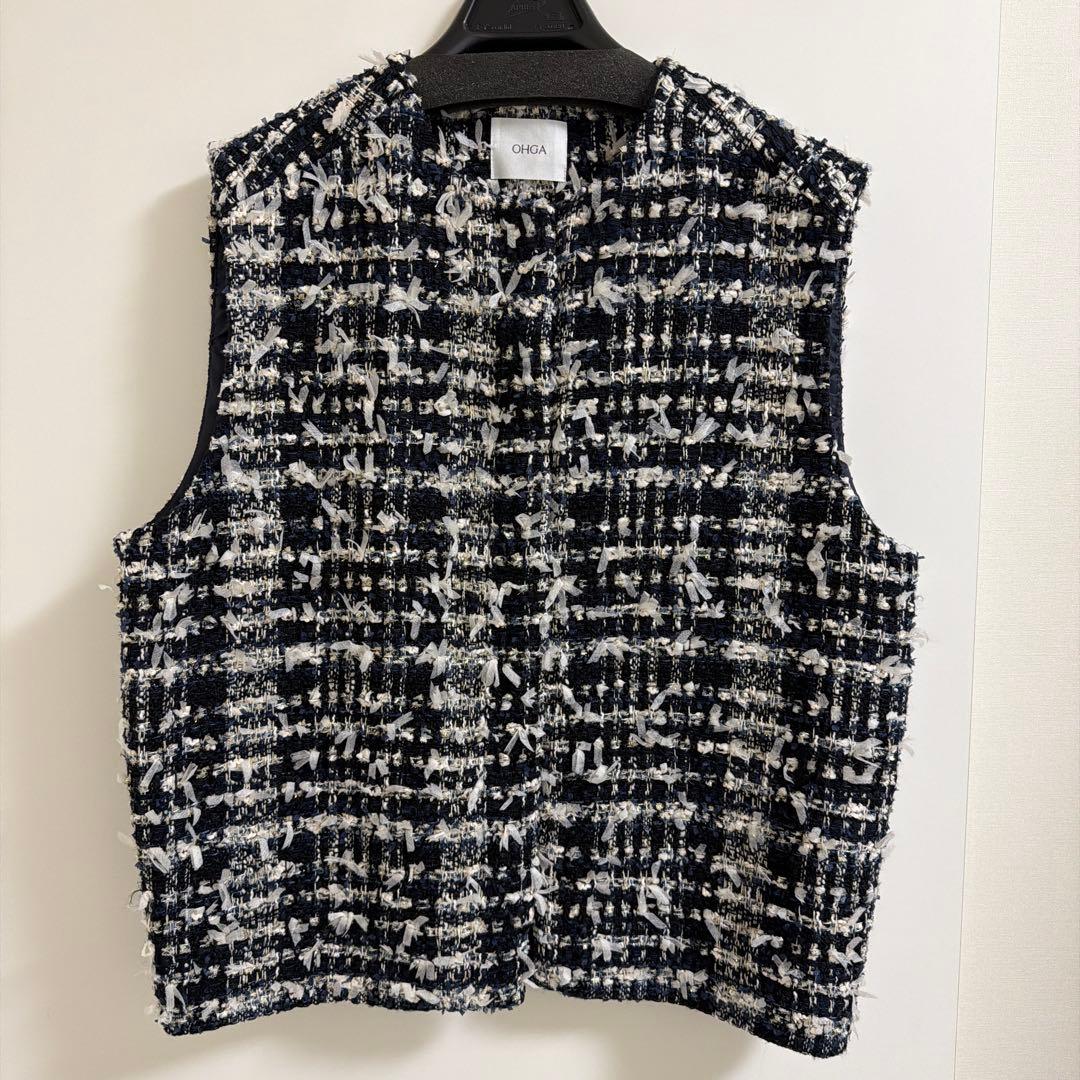 ohga ツイードベスト　ジレ　ネイビー