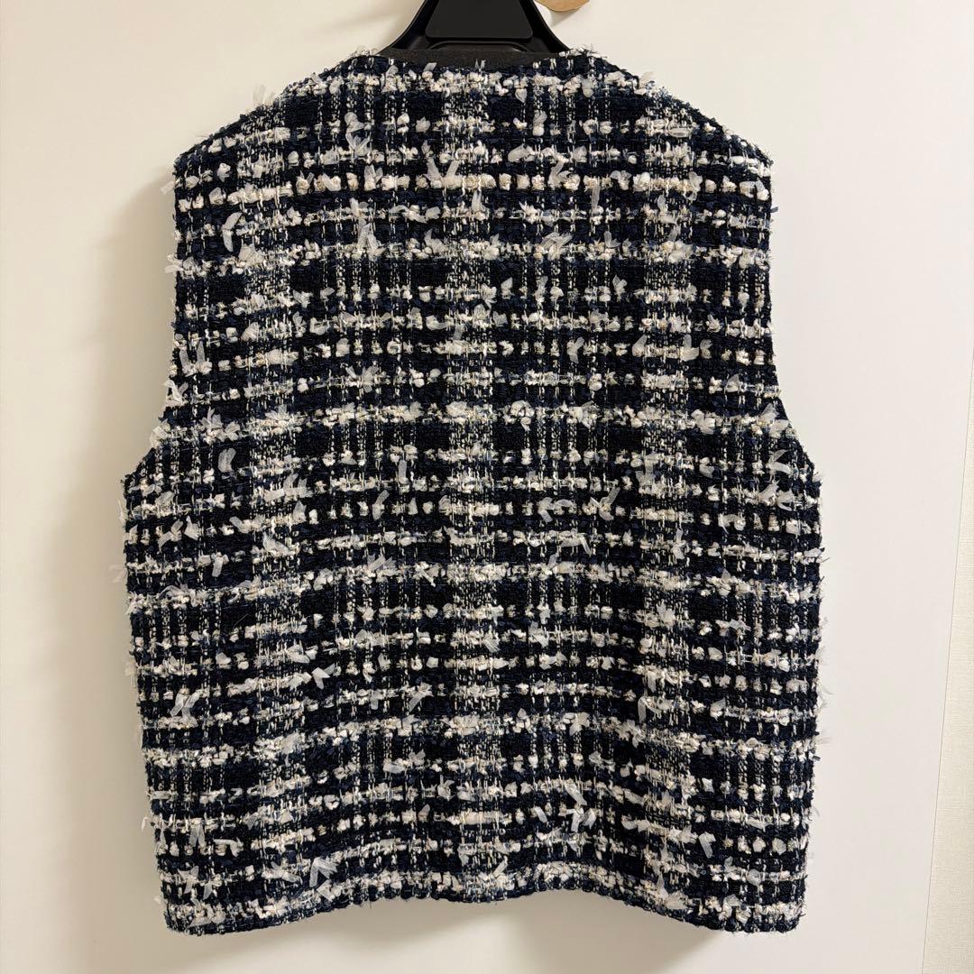 ohga ツイードベスト　ジレ　ネイビー