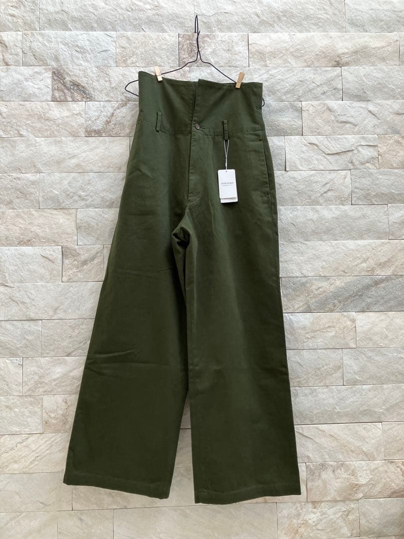 スピック&スパンHiguchi*S2WAYハイウエストパンツ　カーキ　36