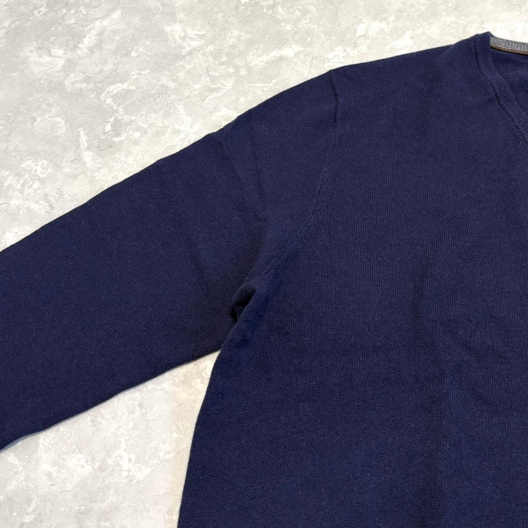 未使用　ポロ ラルフローレン　ウール100%　ロゴ刺繍　ニット　XXL　ネイビー