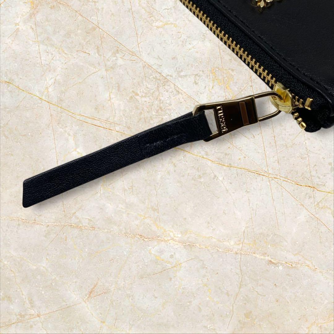 未使用 russet ラシット ブラック カラビナ付き ソフトレザーマルチケース