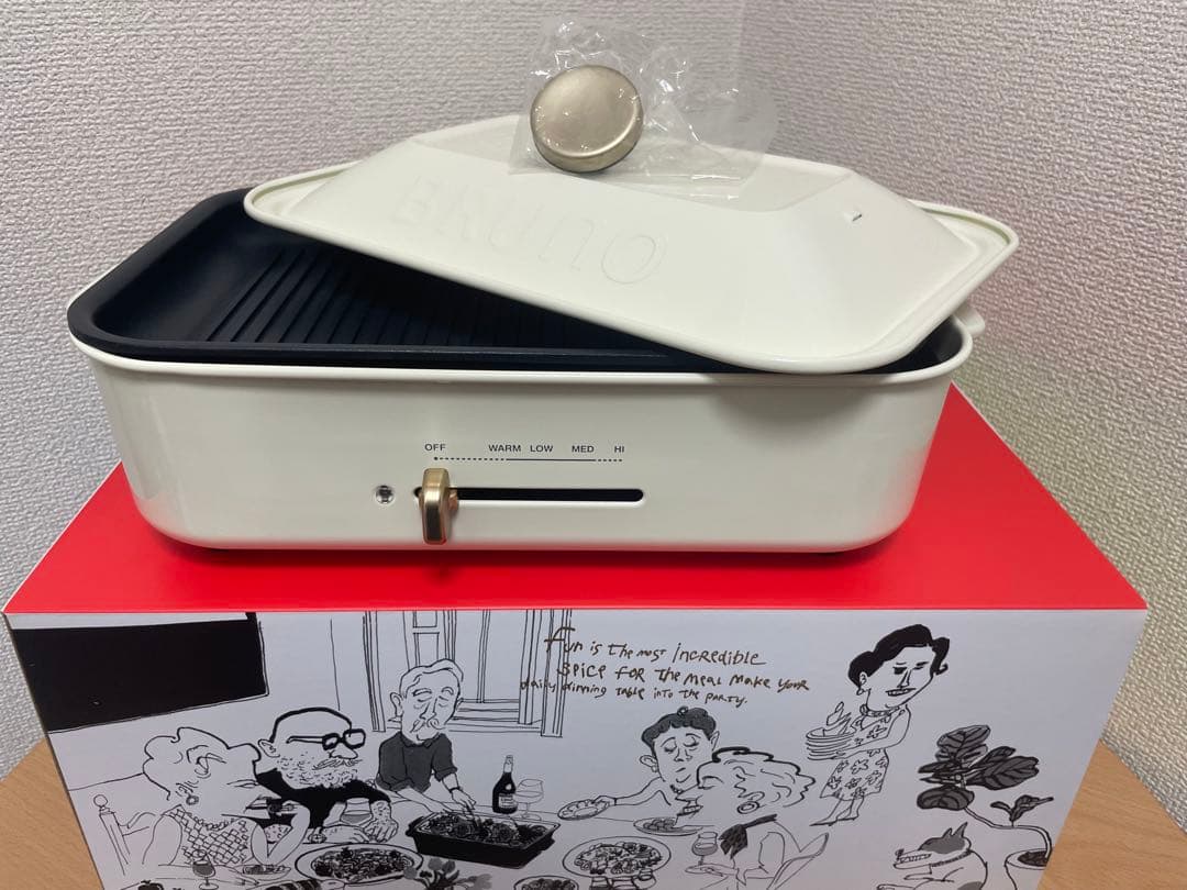 BRUNO　コンパクトホットプレート　3種プレート　セラミックコート鍋付