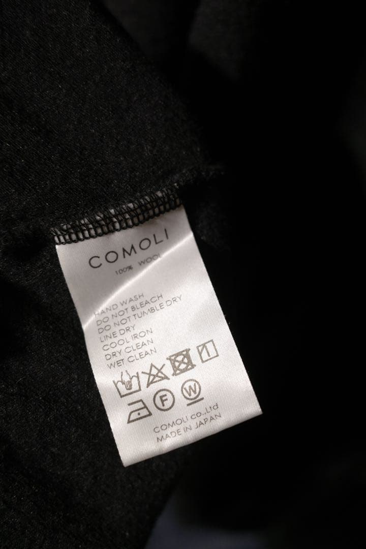 COMOLI コモリ ウール天竺 長袖タートルネック SIZE3 チャコール