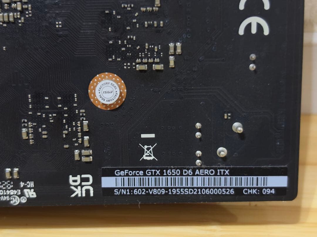 グラフィックボード・グラボ・ビデオカード MSI GeForce GTX 1650 D6 AERO ITX