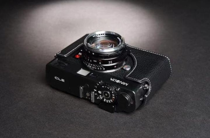 新品 本革 カメラケース Minolta ミノルタ CLE用
