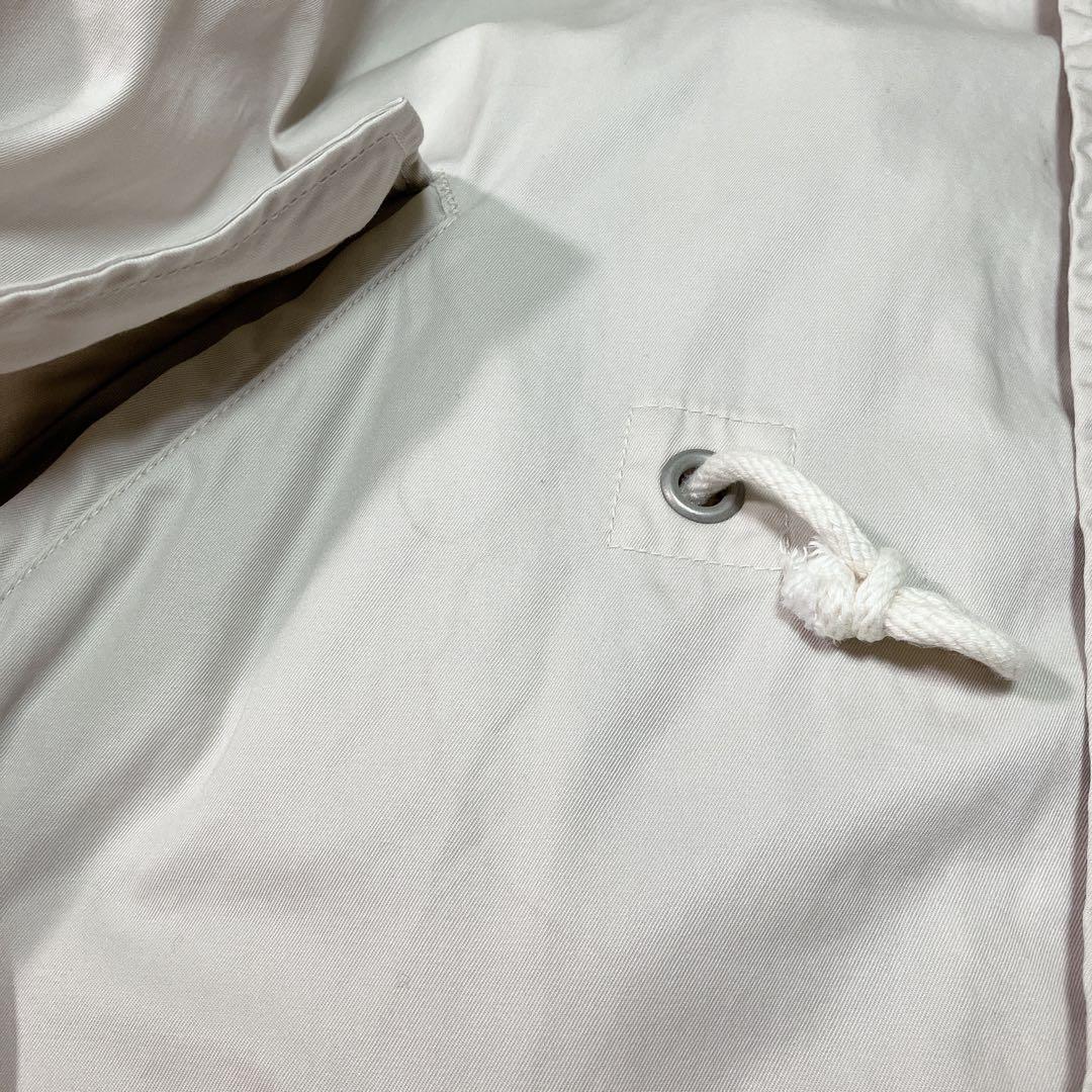 45R 高密度ギャバの908モッズ ステンカラー コート オフホワイト　フード