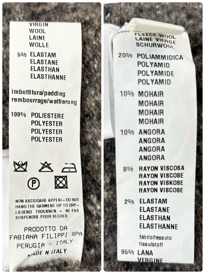 希少✨ファビアナフィリッピ　コート　Lサイズ　モヘヤ　アンゴラ　切り替え　異素材