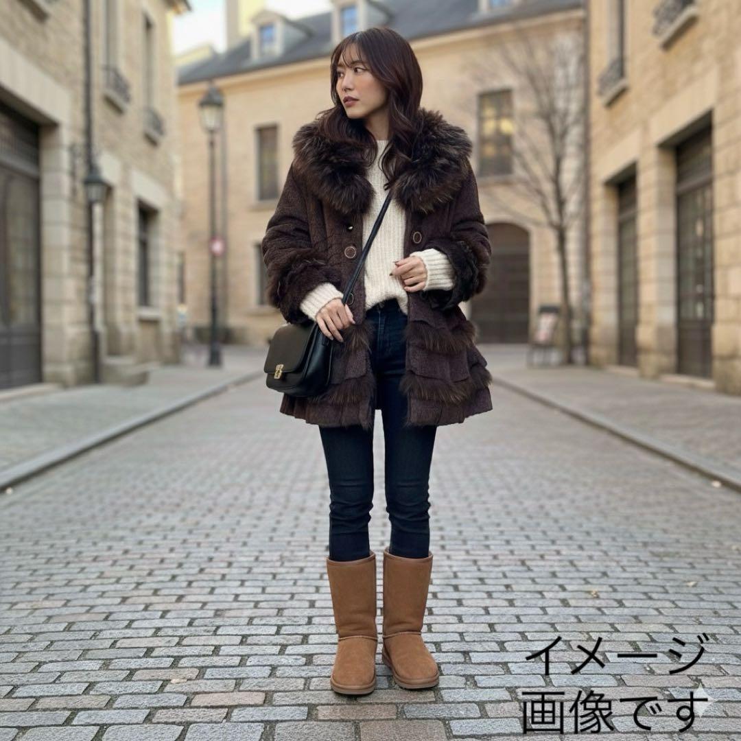 伊太利屋　ファーコート　アルパカ混　リアルファー　L 11号