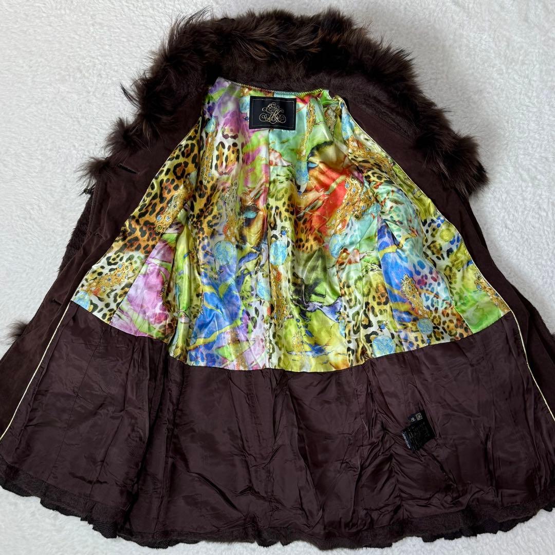 伊太利屋　ファーコート　アルパカ混　リアルファー　L 11号