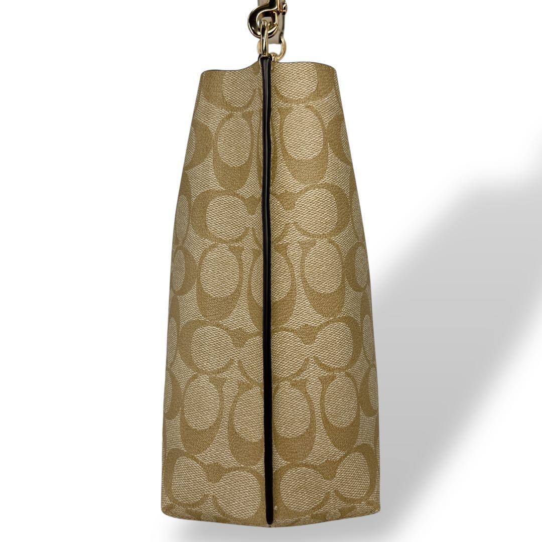 美品　コーチ　モリー　2way ショルダーバッグ　シグネチャー　バケット　レザー