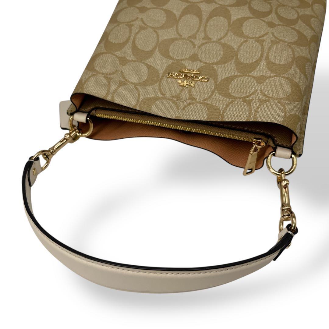 美品　コーチ　モリー　2way ショルダーバッグ　シグネチャー　バケット　レザー