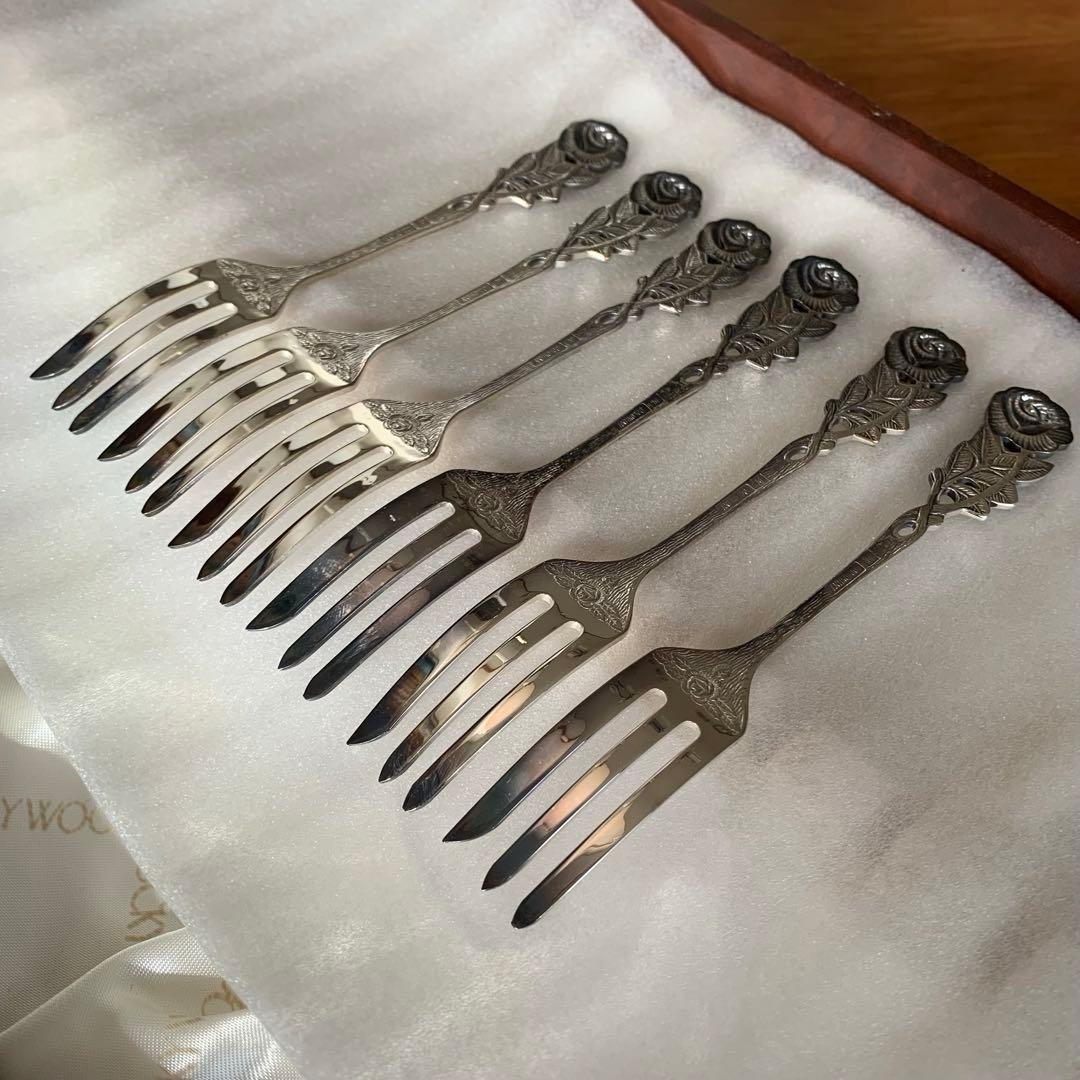 ANTIKO(ドイツ) ヒルデスハイムローズ ケーキフォーク 6本