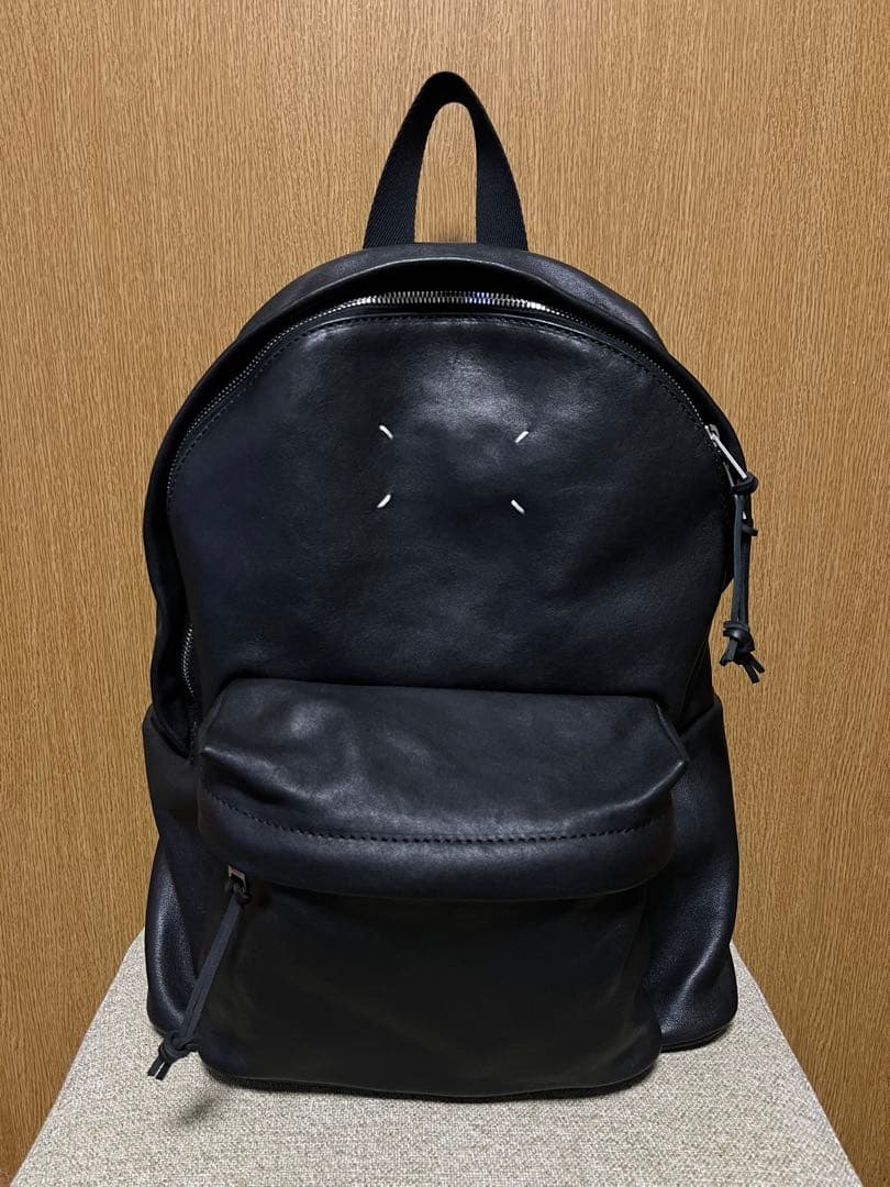 Maison Margielaメゾンマルジェラ ブラックレザーバックパック