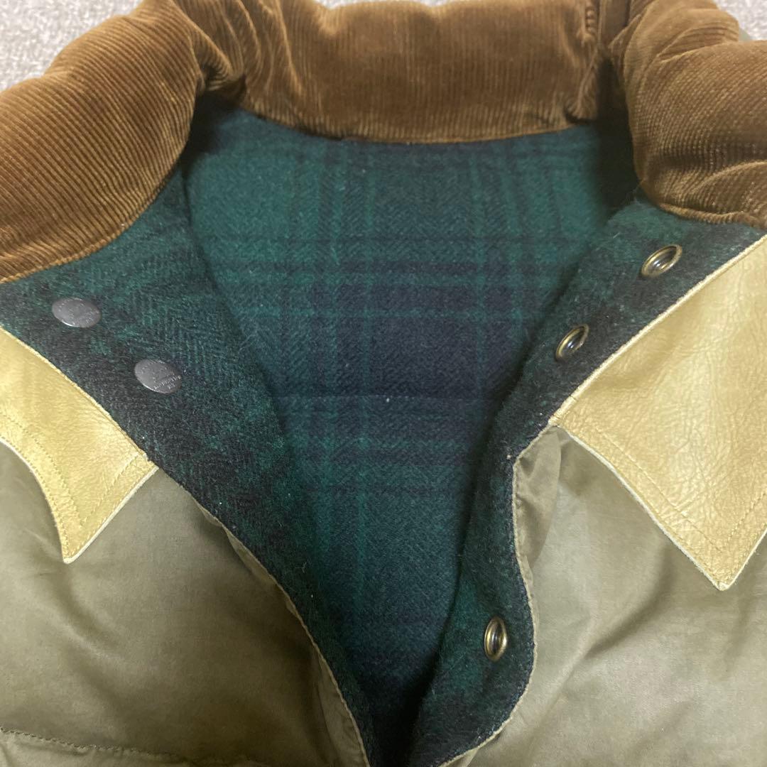 RRL ダウンベスト　リバーシブル　牛革 レザーヨーク　最終値下げ