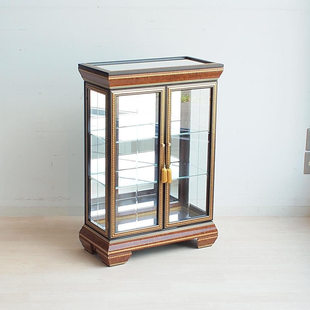 イタリア製 ガラスキャビネット エレガント 飾り棚 キュリオケース