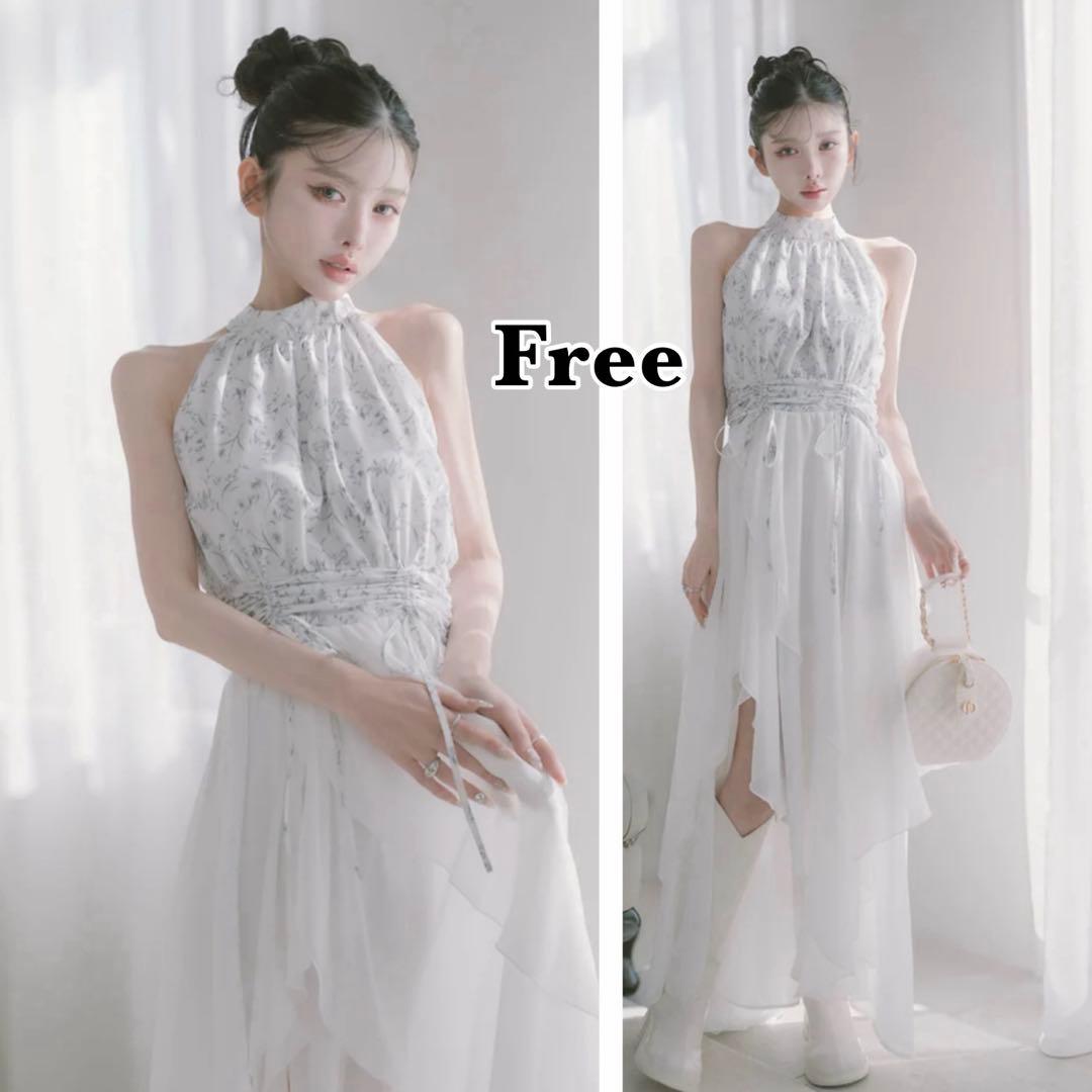 新品・未開封♡Darich♡アメスリギャザーシフォンロングワンピース(Free)