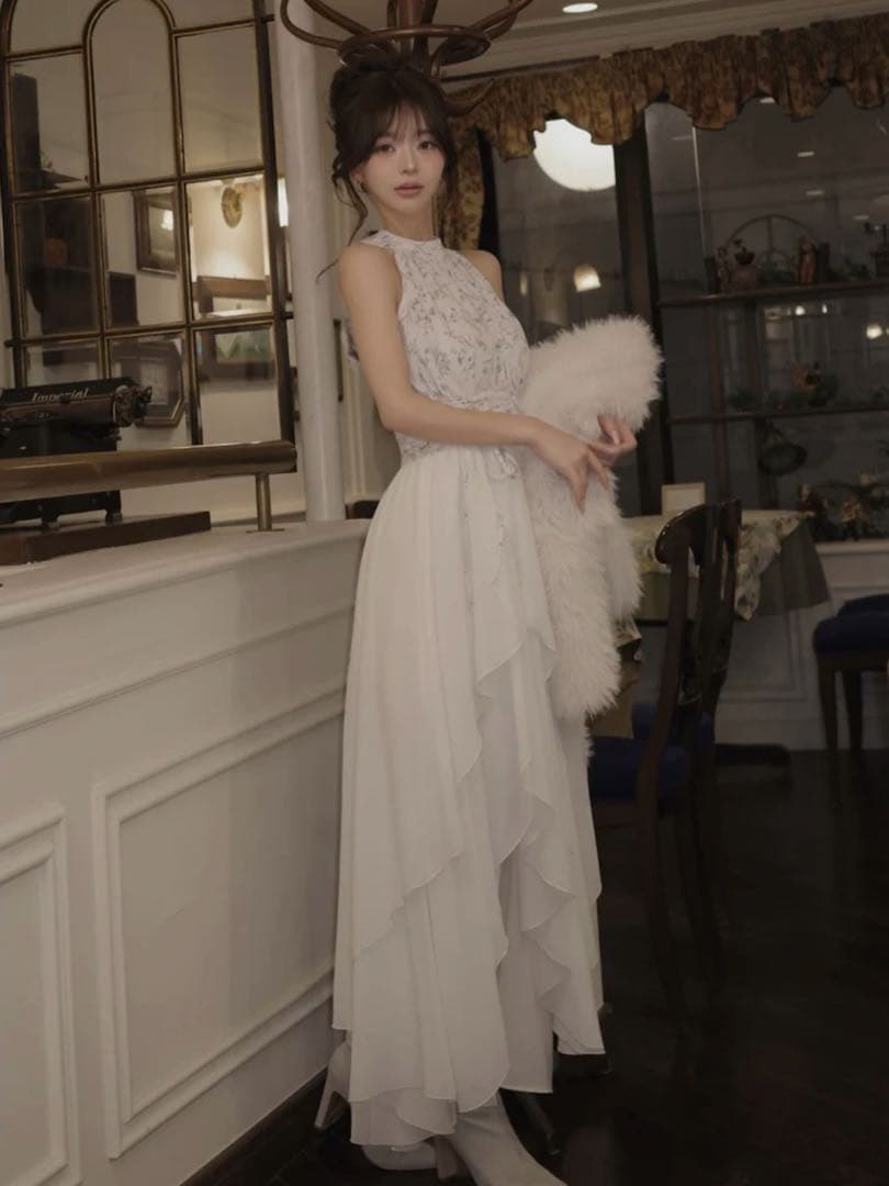 新品・未開封♡Darich♡アメスリギャザーシフォンロングワンピース(Free)