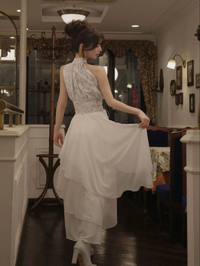 新品・未開封♡Darich♡アメスリギャザーシフォンロングワンピース(Free)