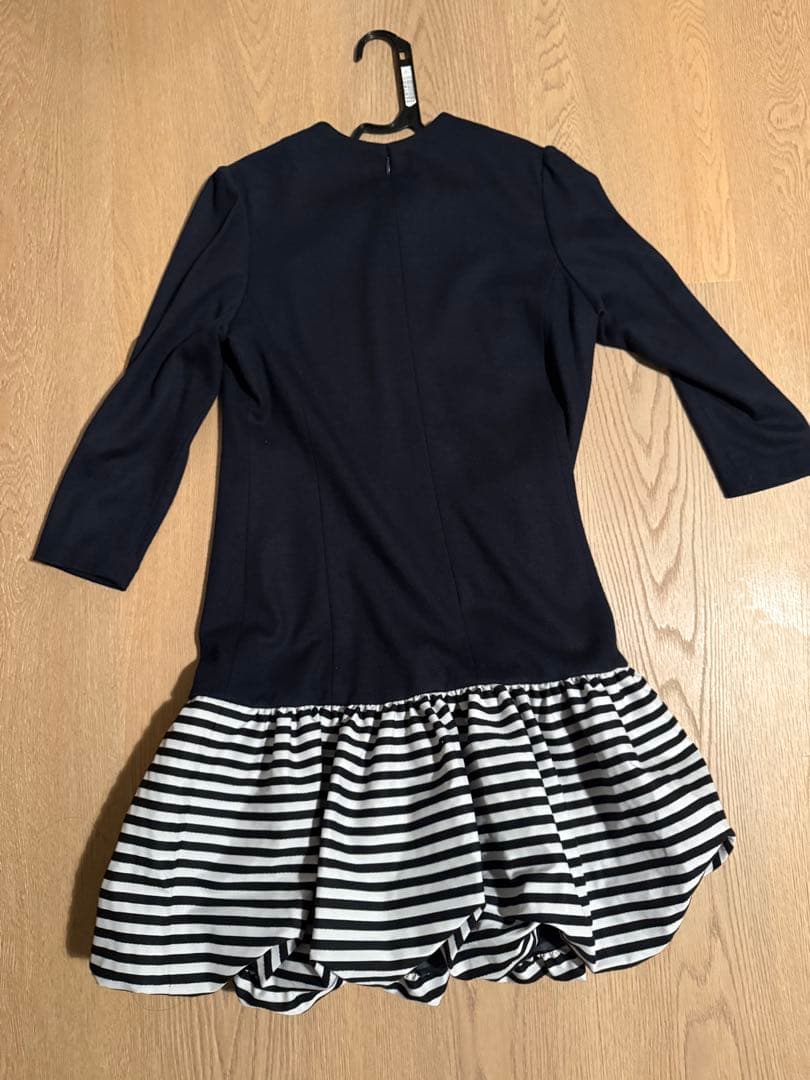 L*z様 【美品】ボーダーズアットバルコニー ワンピース ペプラム 36 ネイビ