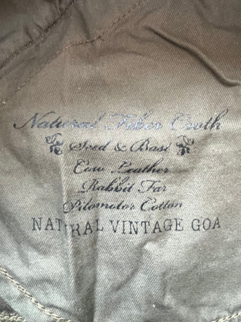 G.O.A ラビットファー付き　ヴィンテージ カーゴパンツ カーキー　goa