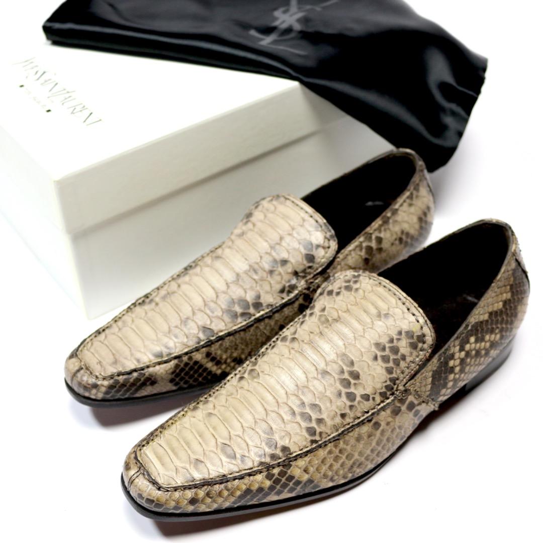 新品 SAINT LAURENT サンローラン パイソン シューズ 革靴41.5