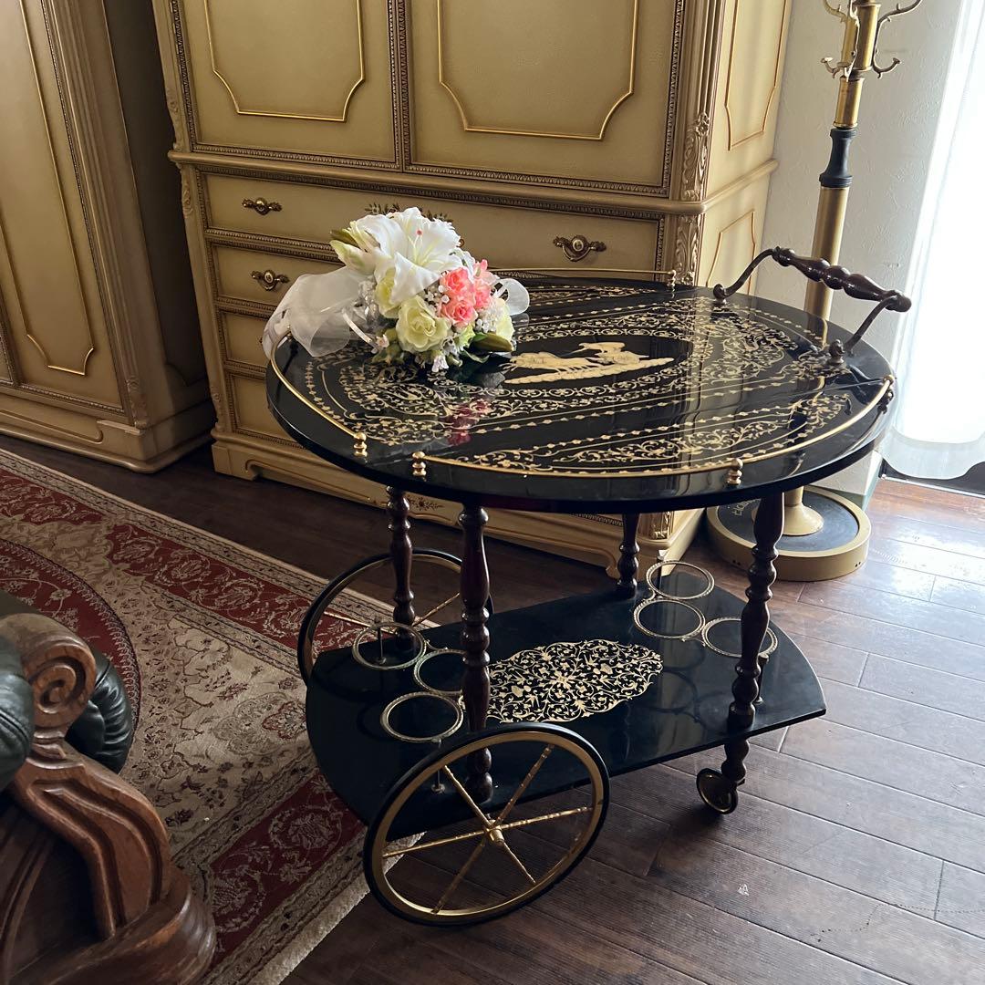 k190r119 イタリア製 象嵌バタフライワゴン ローマ 天使の戦車 インレイ