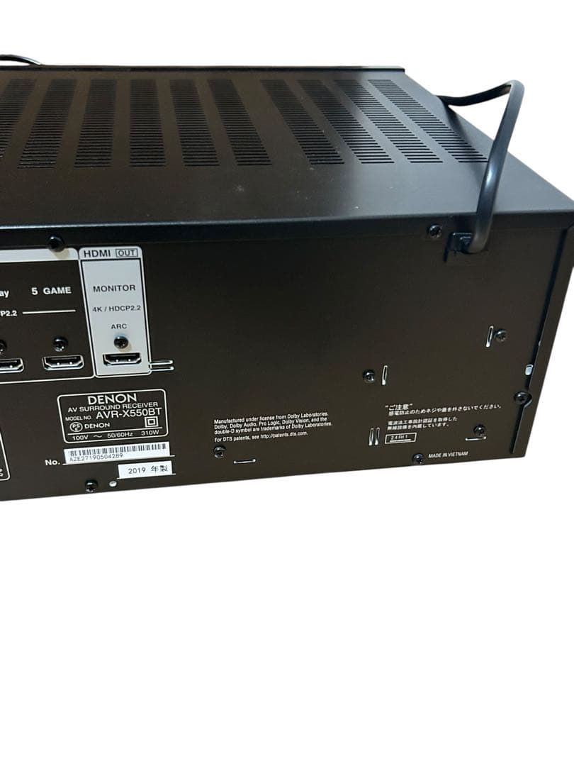 【美品】 DENON デノン AVアンプ5.2ch AVR-X550BT