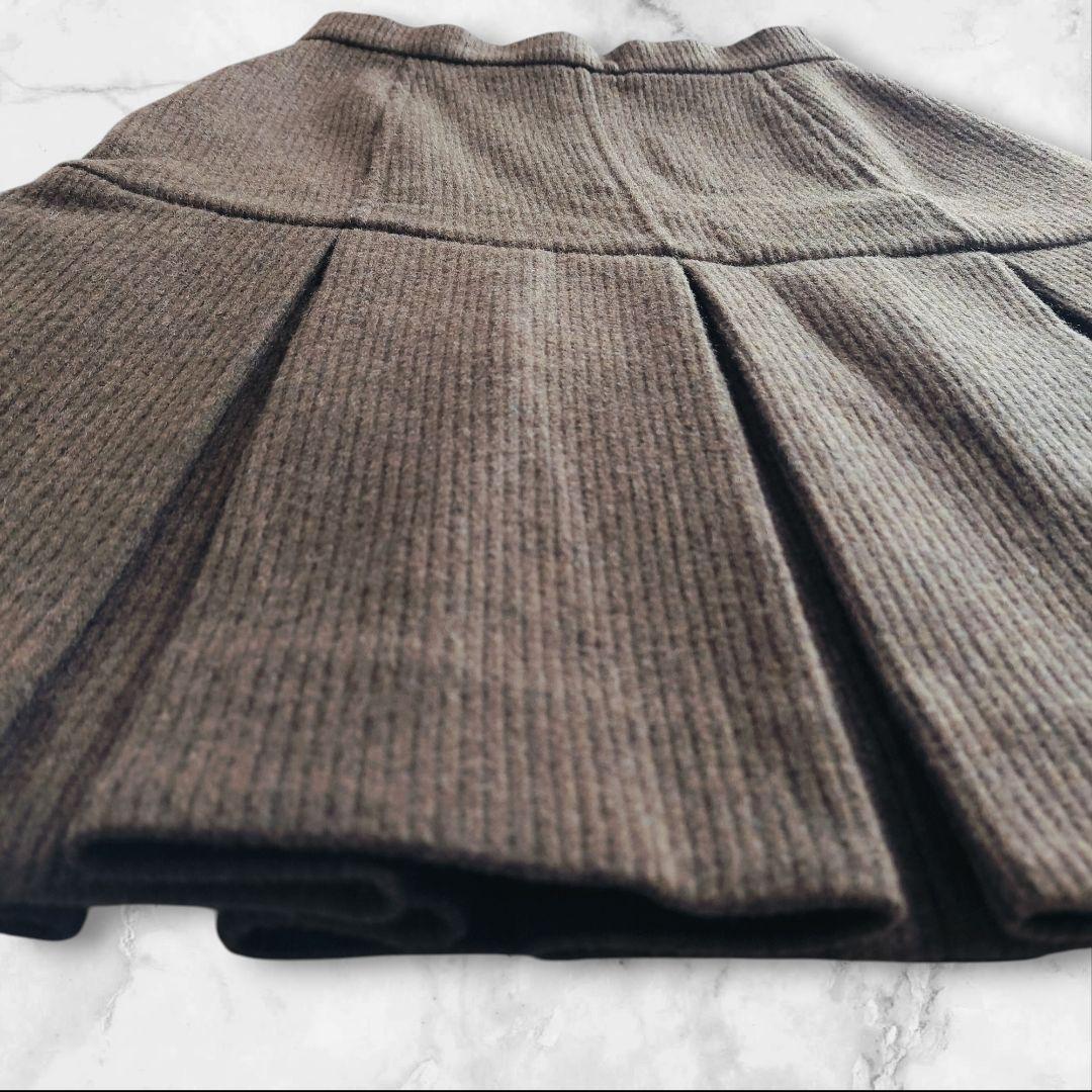 FENDI フェンディ ウール切替 プリーツスカート 36 Wジップ