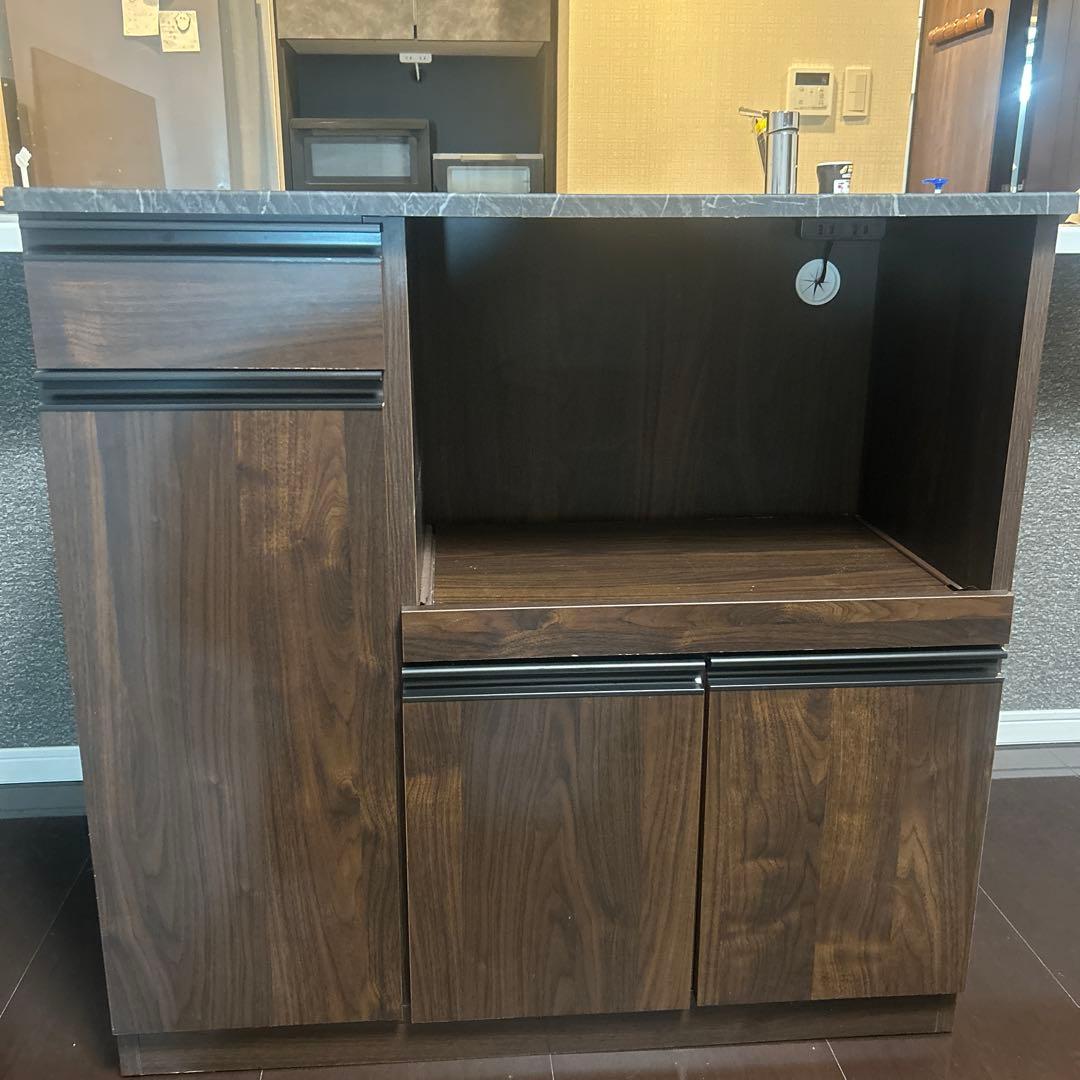 木製ダークブラウンキッチンカウンター