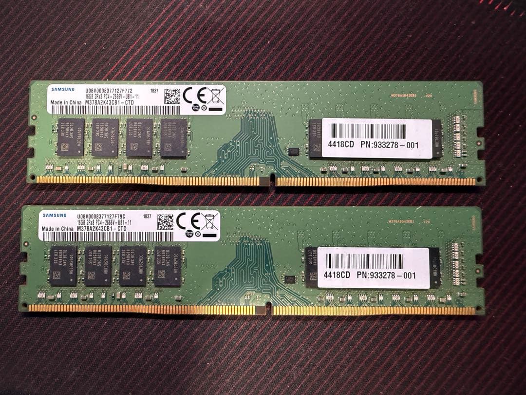 Samsung DDR4 メモリ 2666MHz 16GB 2枚セット 32GB