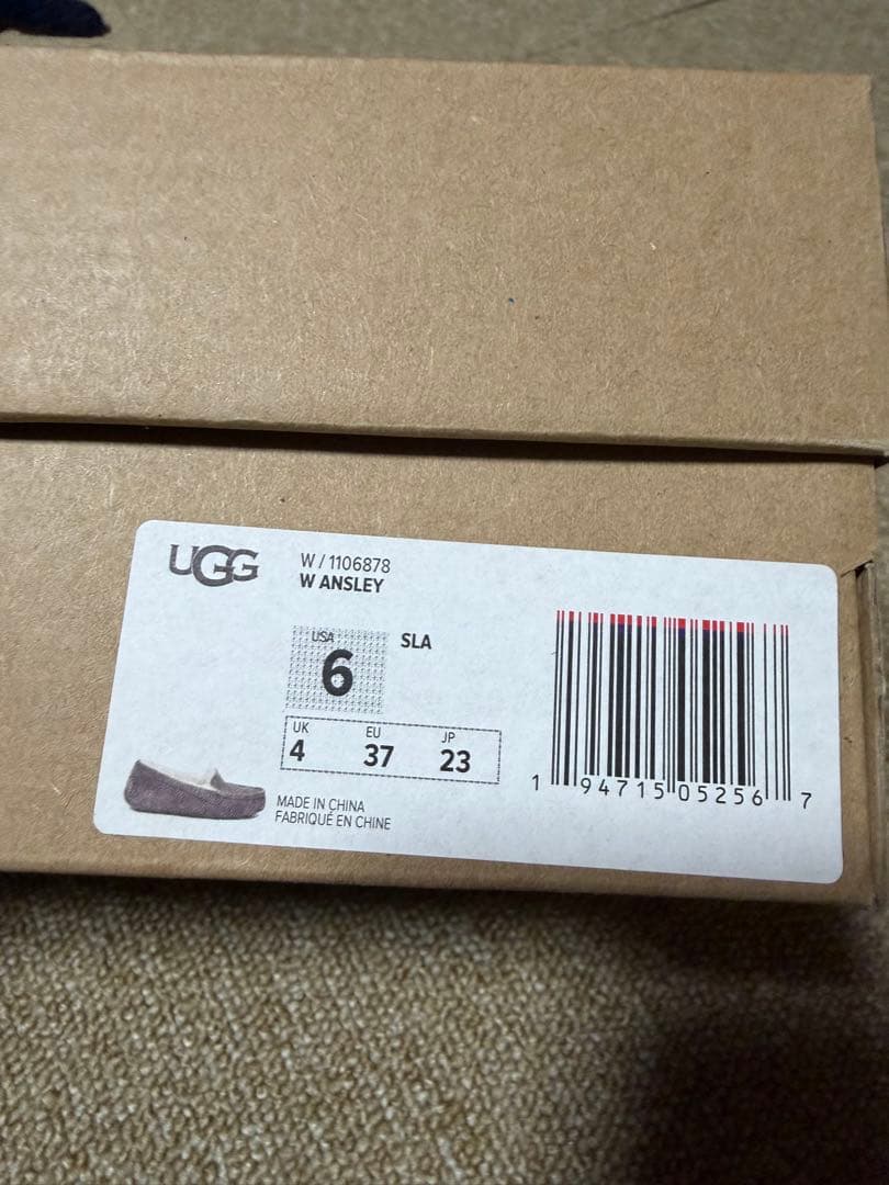 新品　未使用　UGG 23㎝　アンスレー ムートン モカシン スレート US6