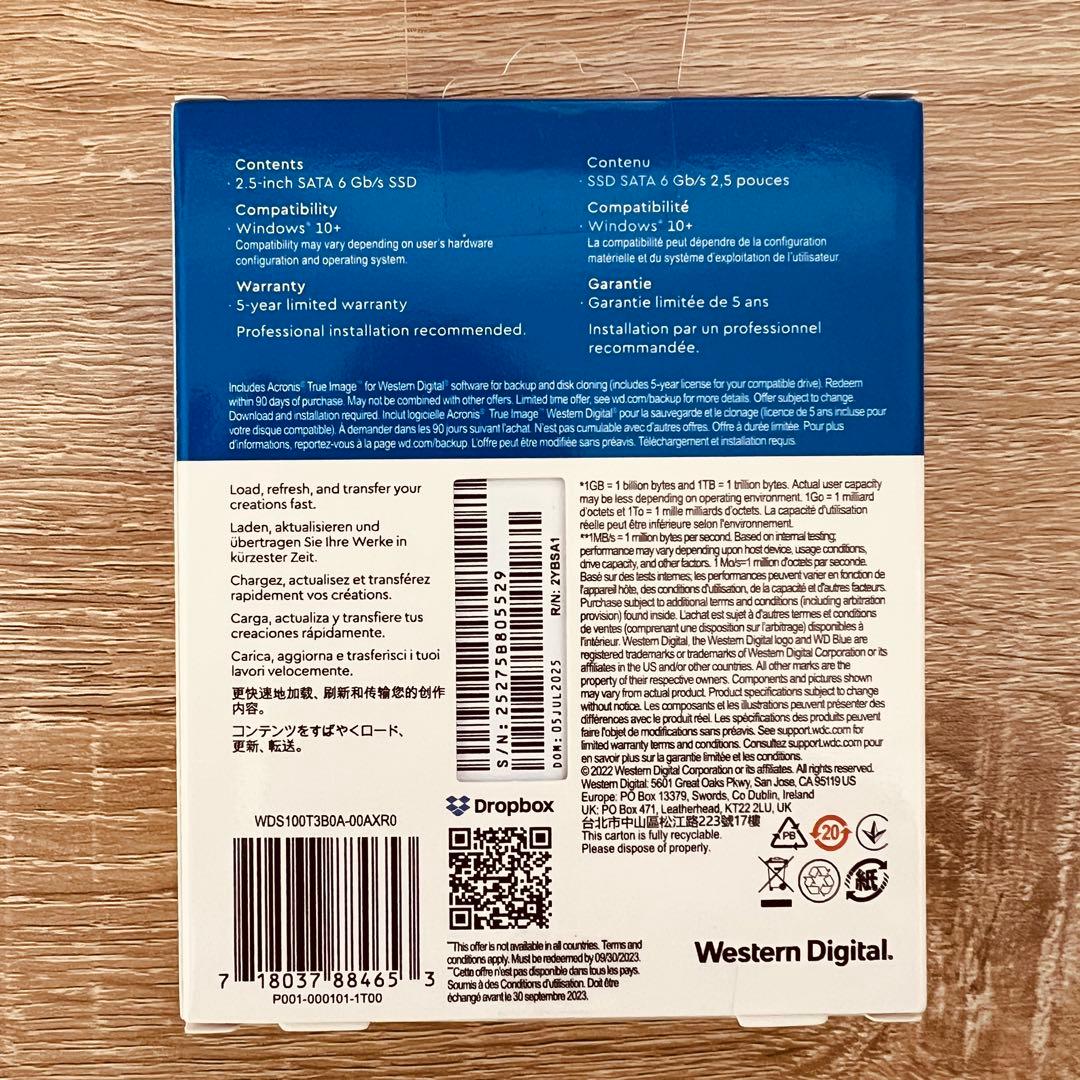 国内正規品 5年保証　WD Blue SA510 SATA SSD 1TB ⑦