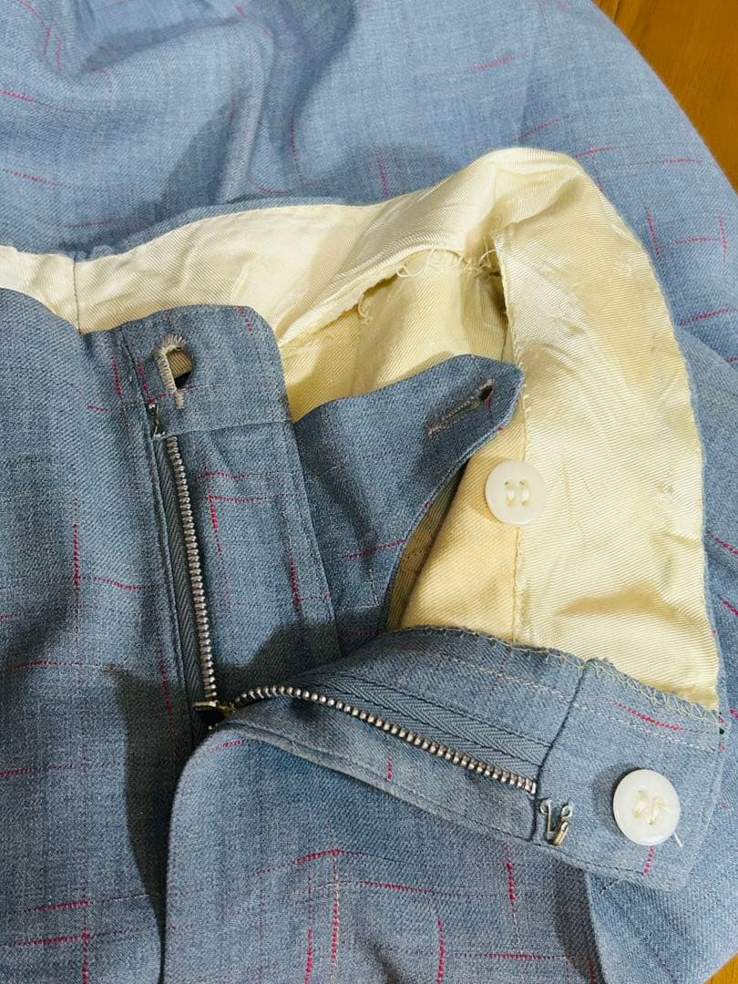 50s レーヨンギャバジン　スラックス　絣　ロカパン　ヴィンテージ