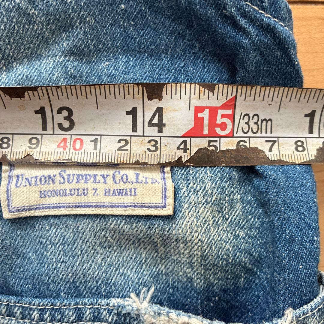 ユニオンサプライ/ブルー ダメージ加工オーバーオール 東洋