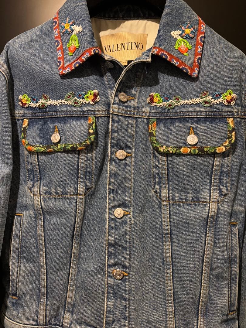 VALENTINO ミケーレ 2025SS ビーズデニムジャケット 44