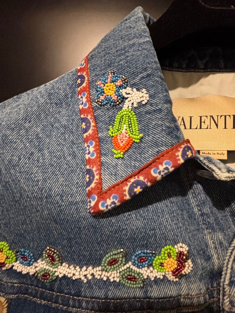 VALENTINO ミケーレ 2025SS ビーズデニムジャケット 44