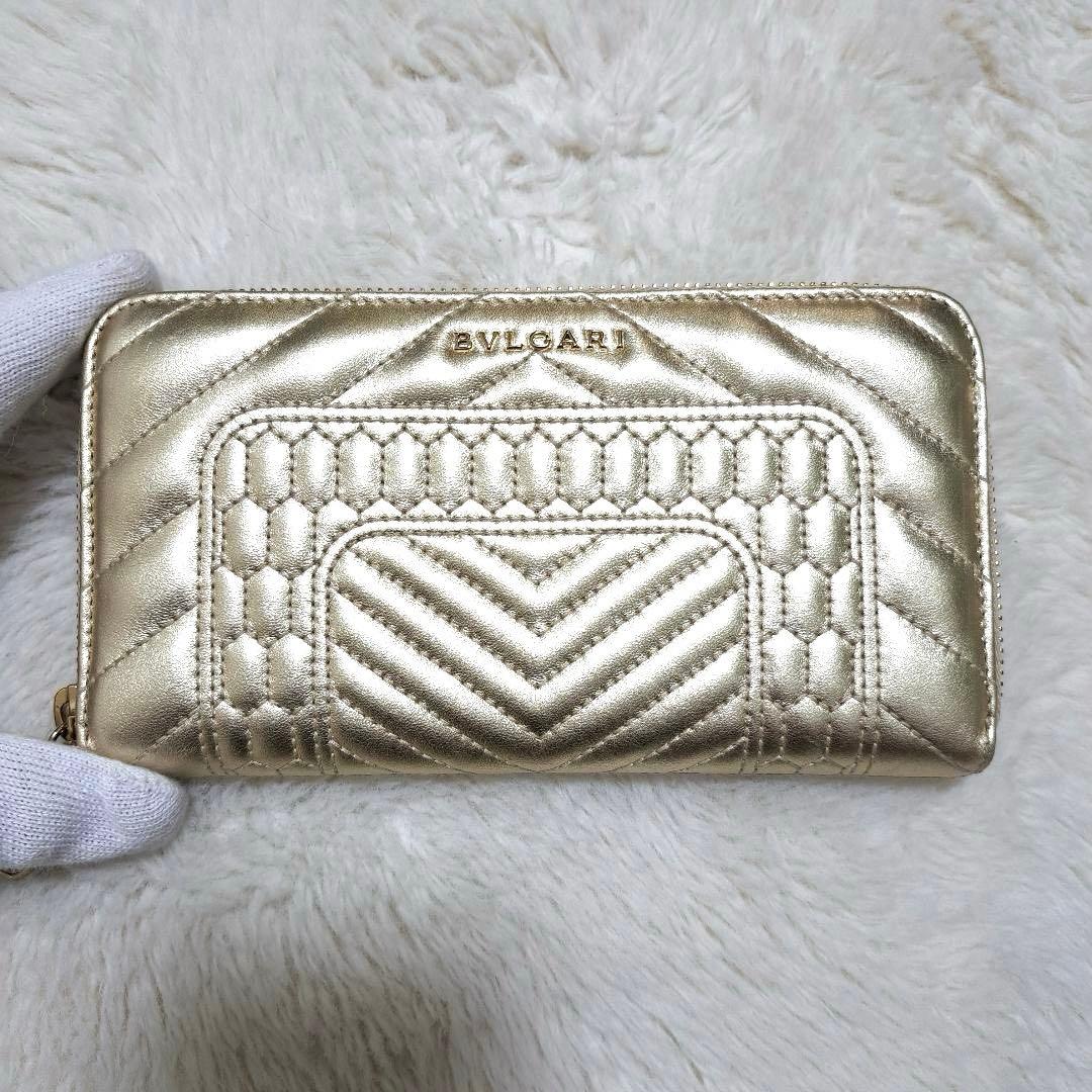 ✨ほぼ未使用✨ブルガリ　長財布　ラウンドファスナー セルペンティ　キルティング